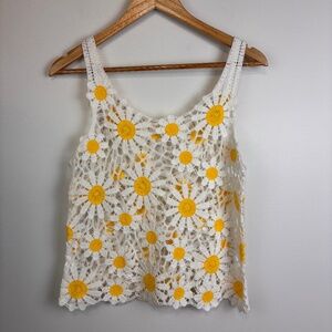 Altar'd State Daisy Crochet Knit Tank Top